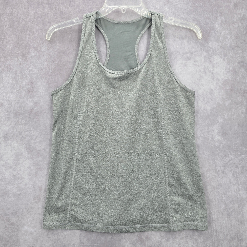 Danskin Now Gray Racerback Sleeveless Tank Top Sportswear Activewear Large